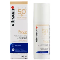 Ultrasun SPF50+ Tinted Face Sun Cream (Various Shades) -Wellagy Store 11261402 1664606672575903