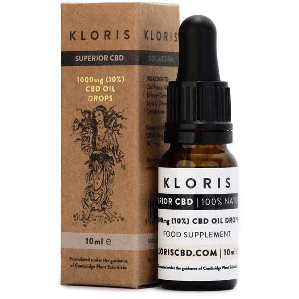 KLORIS 1000mg (10%) CBD Oil Drops 10ml 3 KLORIS 1000mg (10%) CBD Oil Drops 10ml
