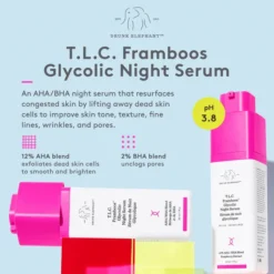Drunk Elephant T.L.C. Framboos Glycolic Night Serum (Various Sizes) -Wellagy Store 13317057 4964944342413742